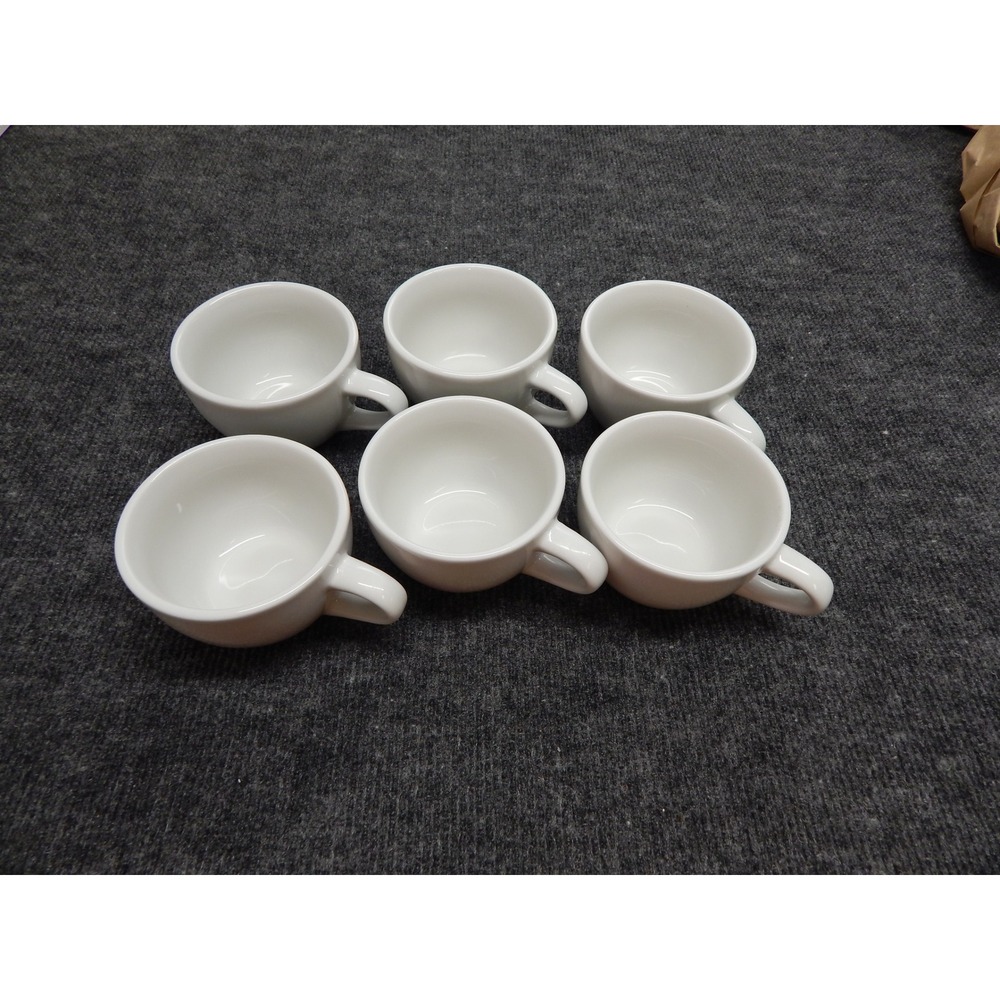 Tuxton White Ceramic Espresso Cups Set of 6 Demitasse Cafe Coffee 2.25in Tall